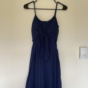 Navy blue striped jumpsuit